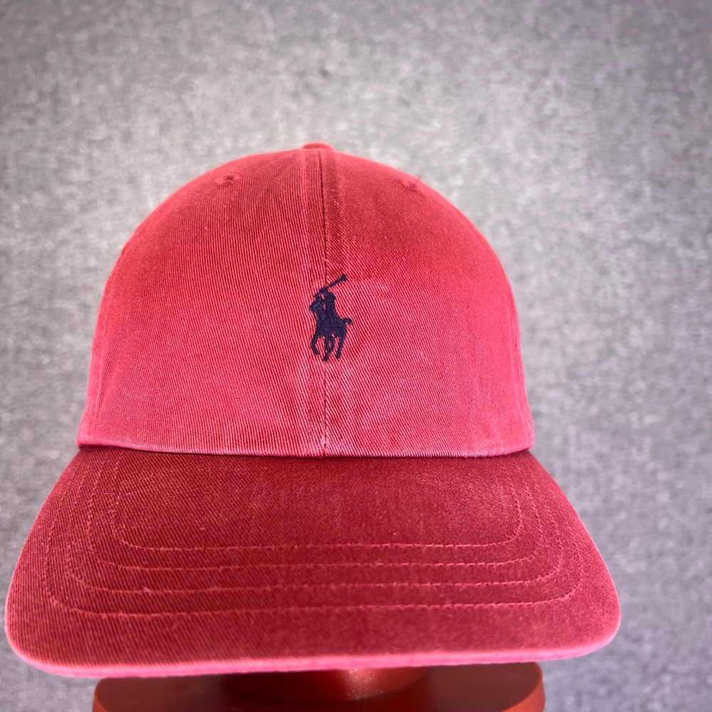 Polo Ralph Lauren Baseball Cap Mens OS Red Preppy Casual Strapback Pony Logo